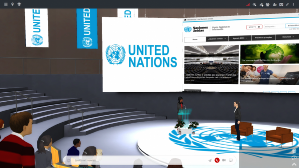 A United Nations event running in a MootUp auditorium