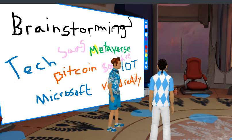 virtual whiteboard brainstorming session